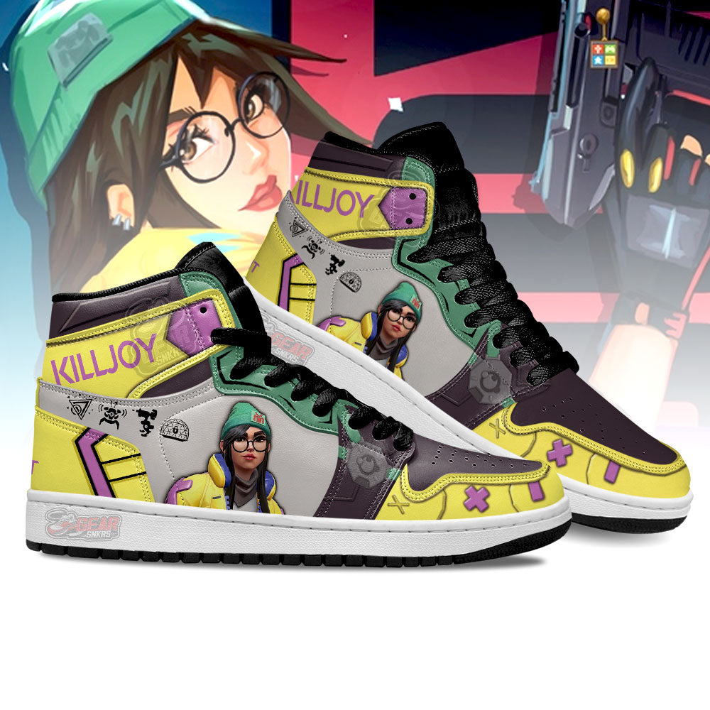 Killjoy Valorant Agent JD Sneakers Shoes For Gamer, Air Jordan Hightop