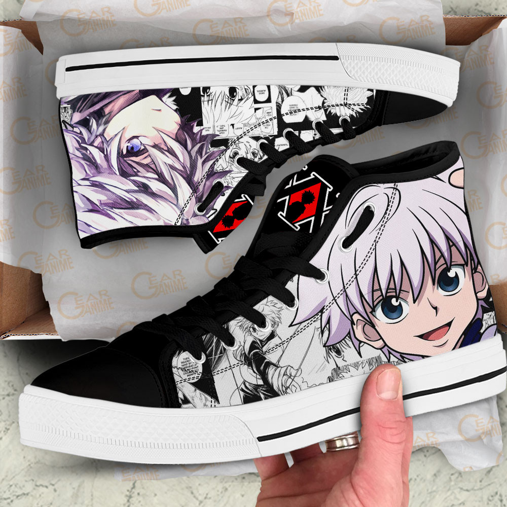 Killua High Top Shoes Hunter x Hunter Custom Anime Sneakers Mix Manga
