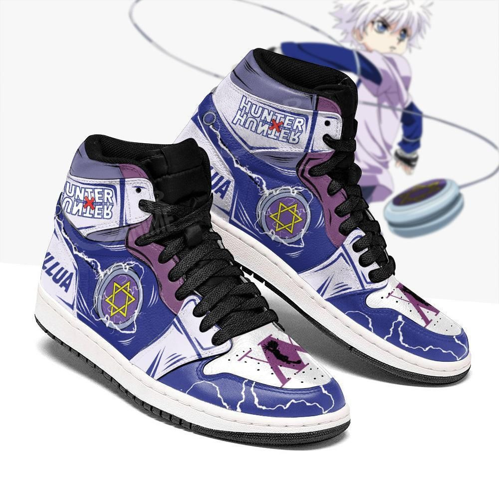 Killua Hunter X Hunter Anime 2 High Top Air Jordan Sneaker, Air Jordan Hightop