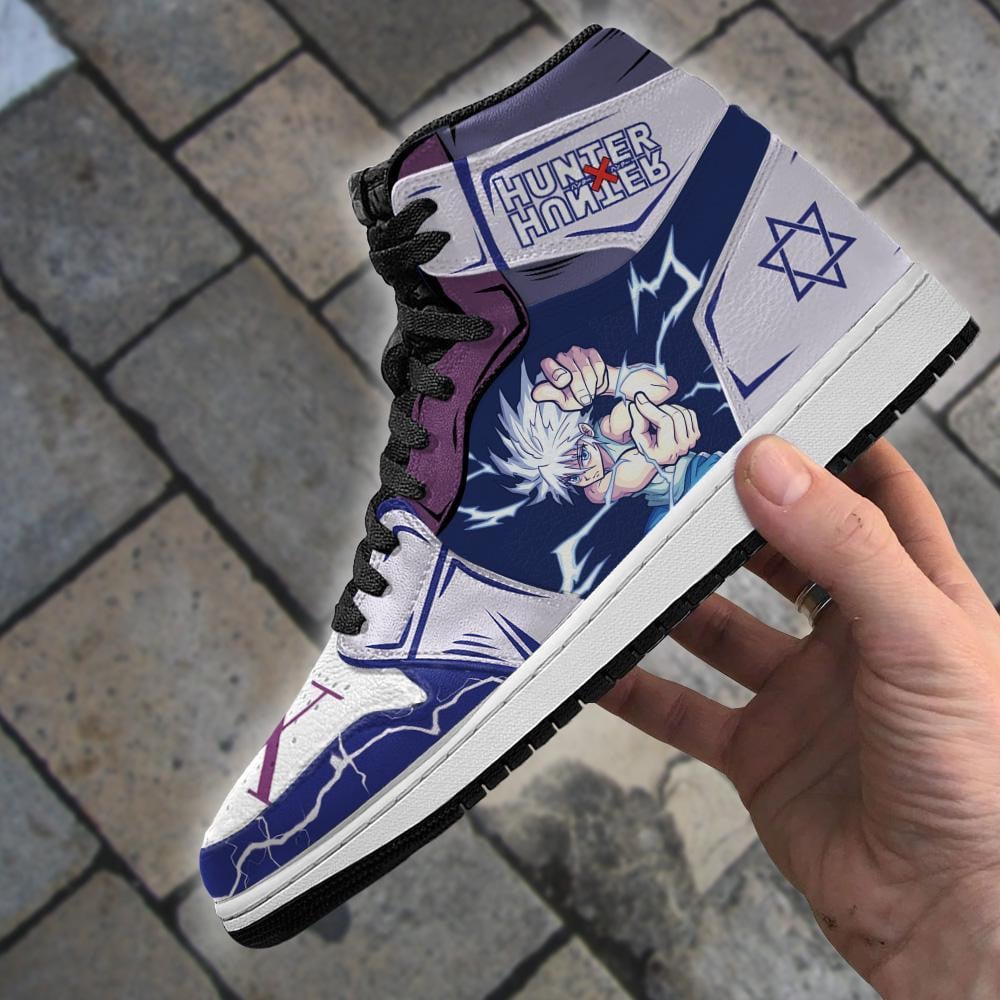 Killua Hunter X Hunter JD1s Sneakers Godspeed HxH Anime Shoes, Air Jordan Hightop