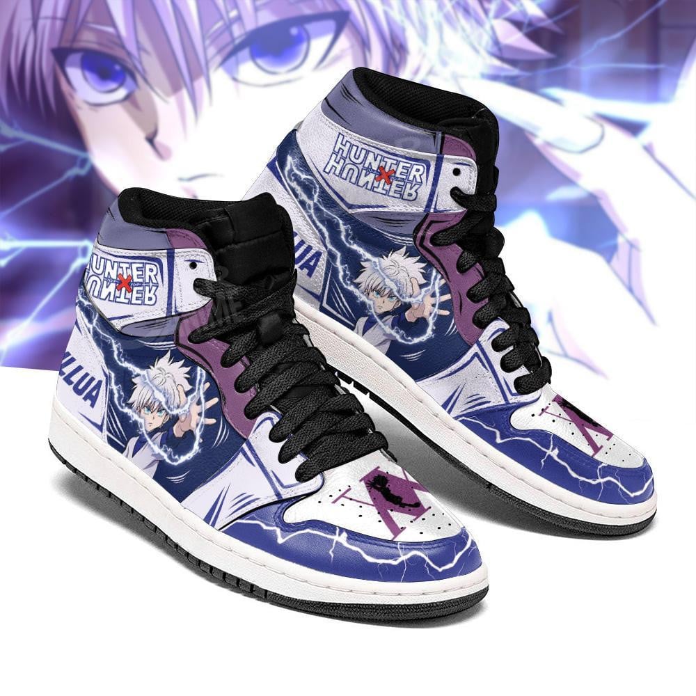 Killua Hunter X Hunter JD1s Sneakers Lightning HxH Anime Shoes, Air Jordan Hightop