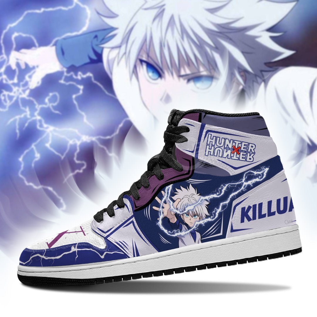 Killua Hunter X Hunter JD1s Sneakers Lightning HxH Anime Shoes, Air Jordan Hightop