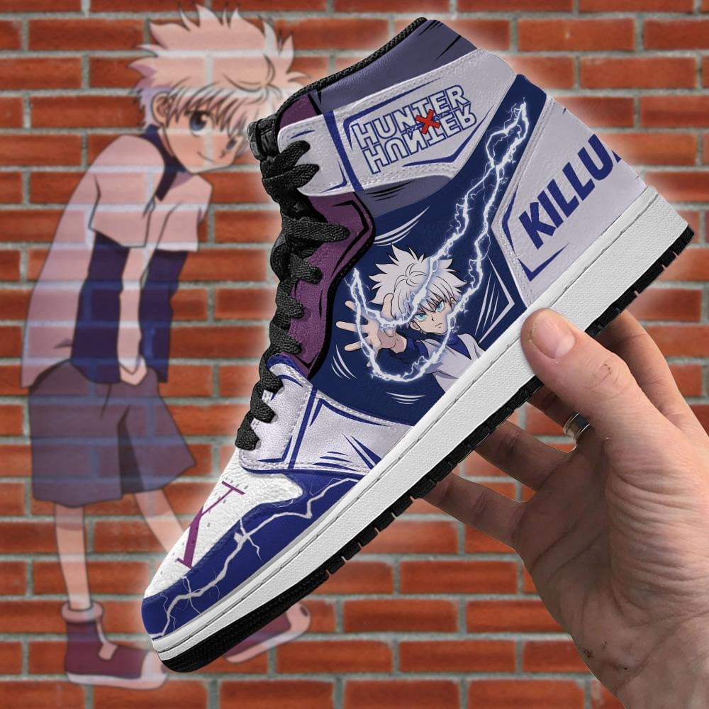 Killua Hunter X Hunter JD1s Sneakers Lightning HxH Anime Shoes, Air Jordan Hightop