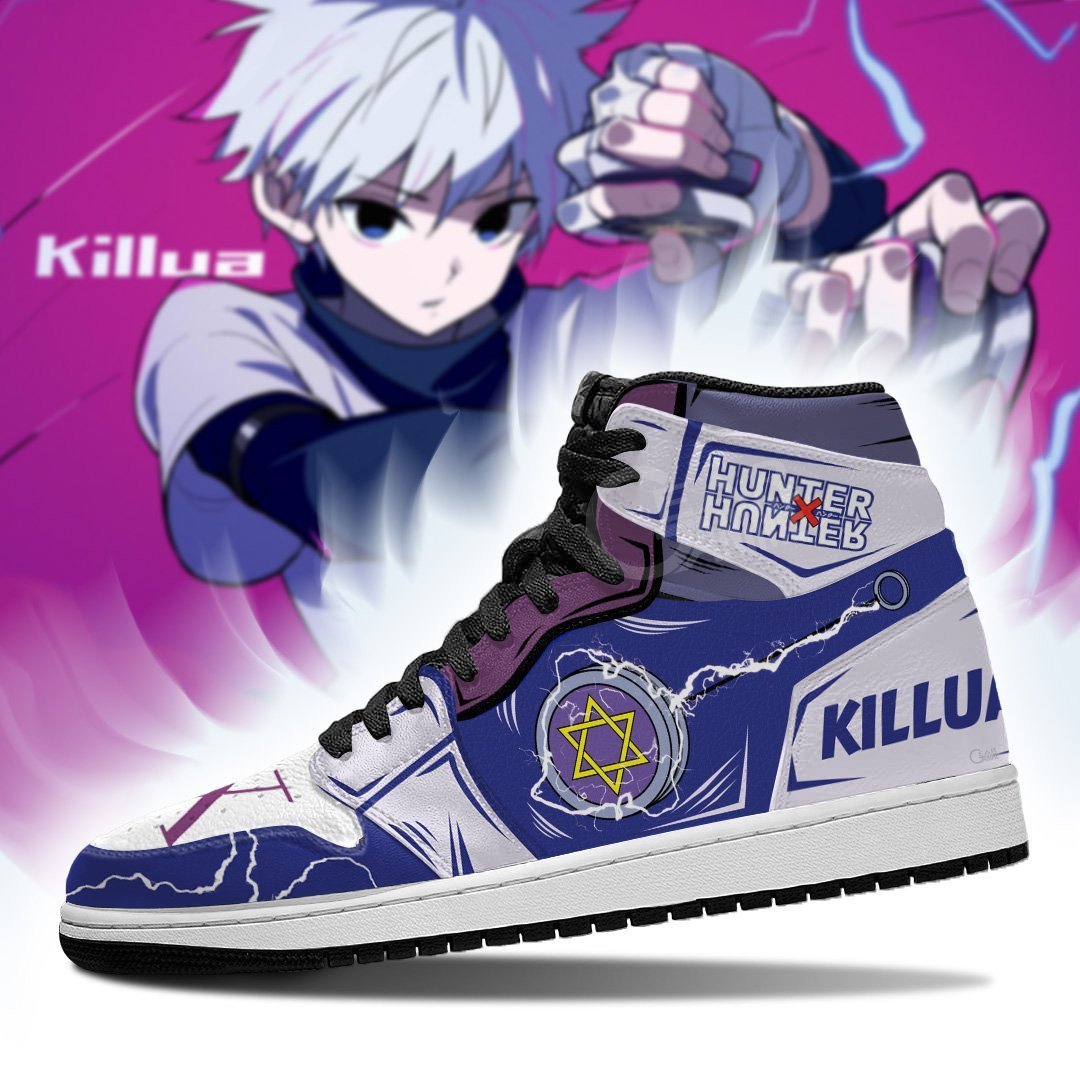 Killua Shoes Hunter X Hunter JD1s Sneakers YoYo HxH Anime Shoes, Air Jordan Hightop