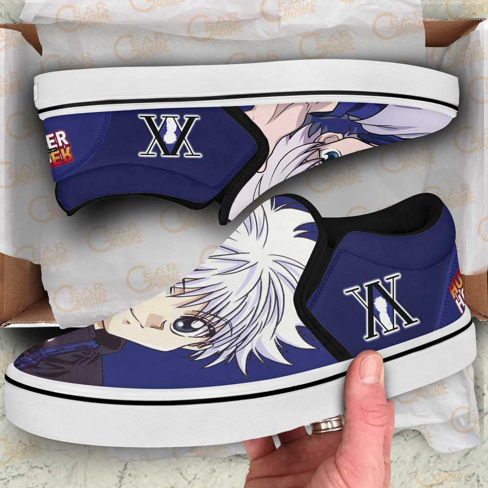 Killua Slip-On Shoes Canvas Custom Anime Hunter x Hunter Shoes