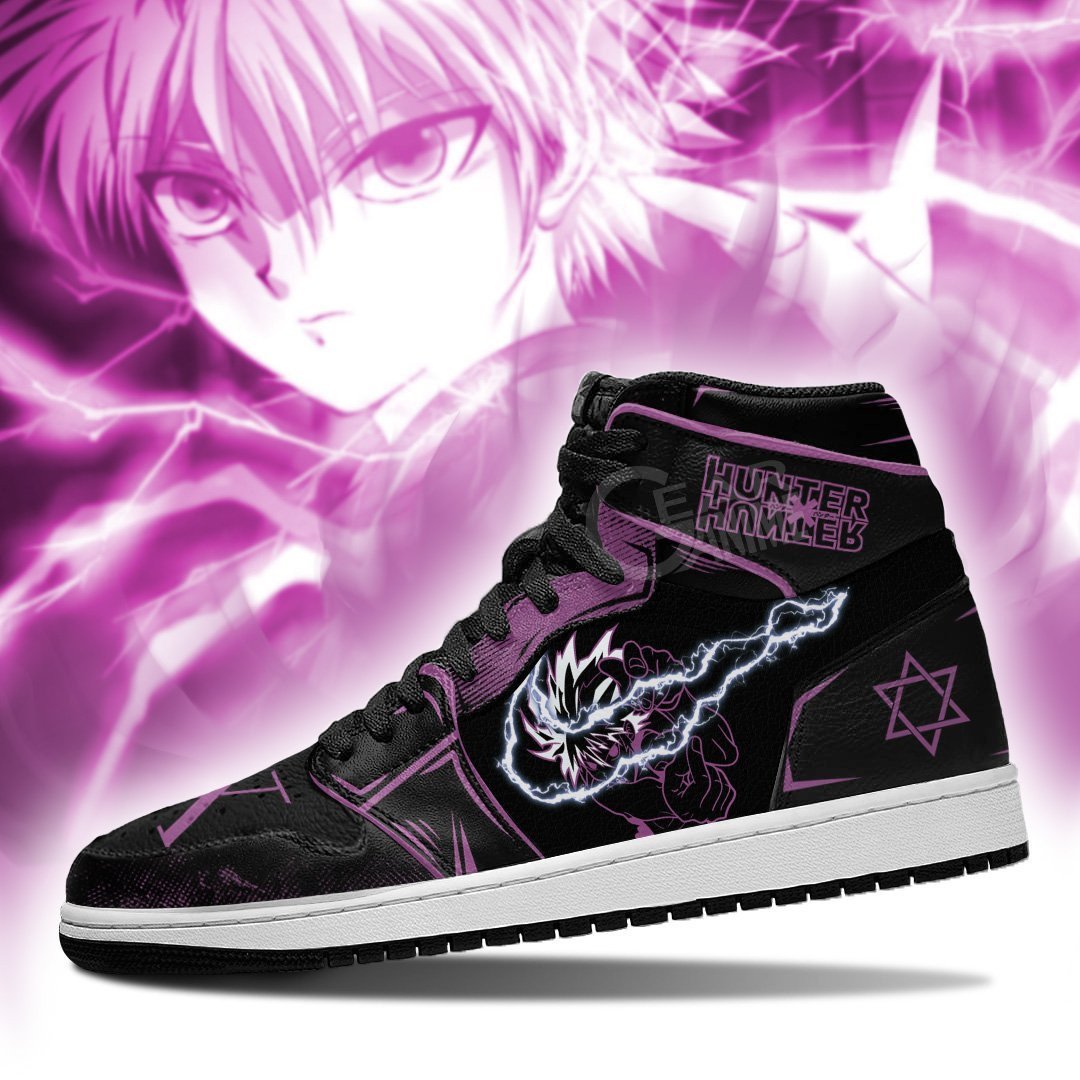 Killua Zoldyck Hunter X Hunter JD1s Sneakers Power HxH Anime Shoes, Air Jordan Hightop