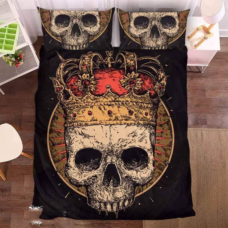 King And Rose Skull 3D Customized Duvet Cover Bedding Set