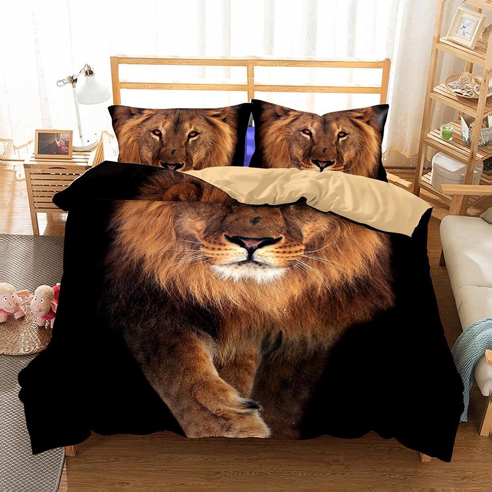 King Of Jungle 3D Customized Duvet Cover Bedding Set