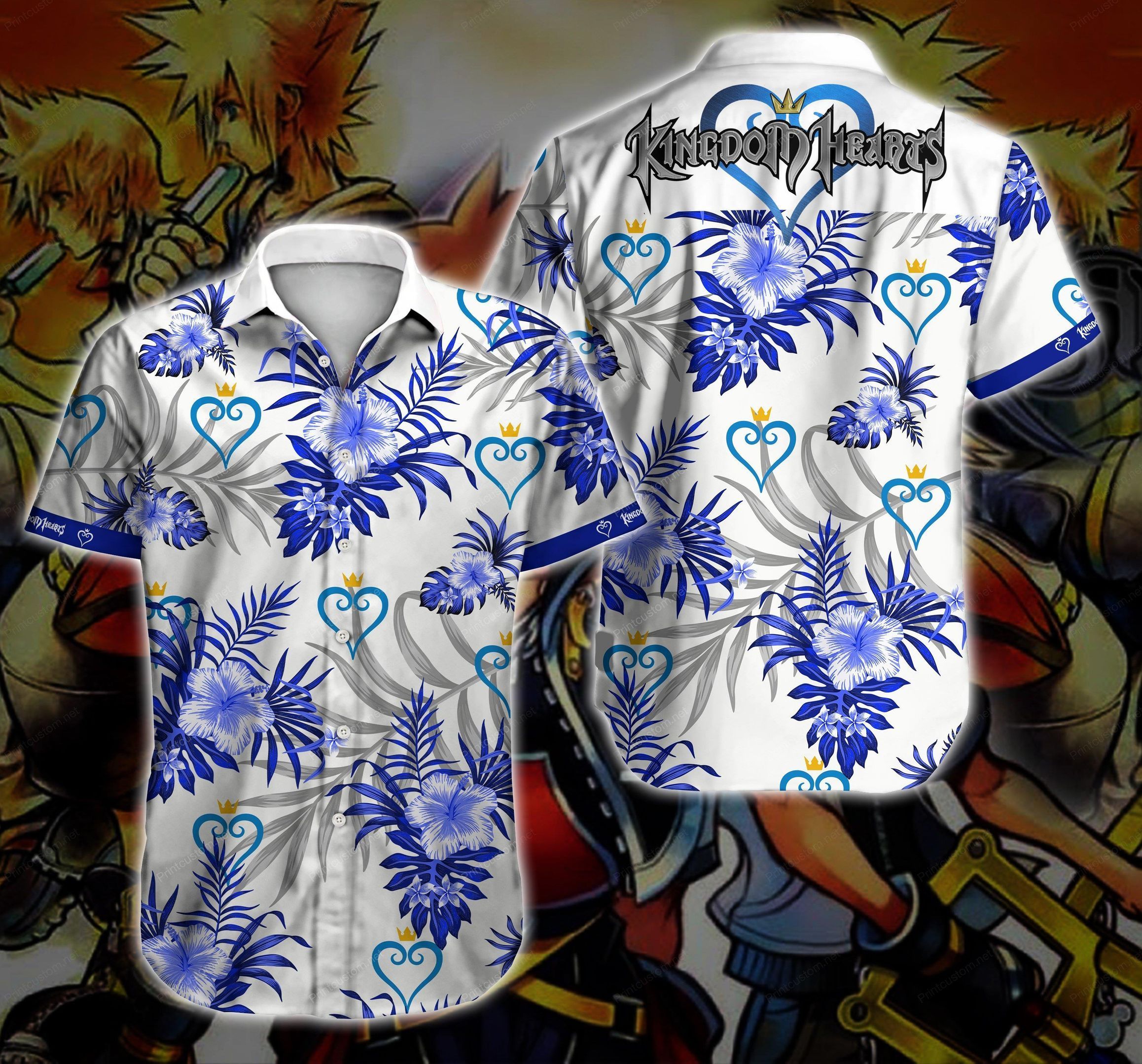 Kingdom Hearts Hawaii Shirt Summer Button Up Shirt For Men Beach Wear Hawaii Shirt Hawaiian Beach