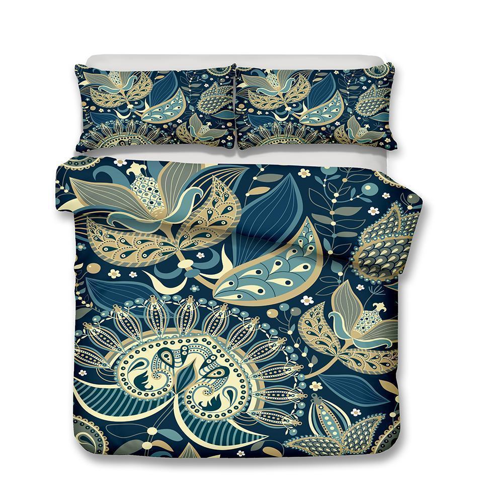 Kingize New Design Print Bohemia Gray Theme Bohemian 3D Customized Duvet Cover Bedding Set