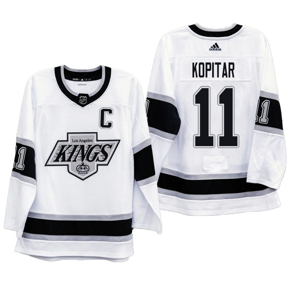 Kings #11 Anze Kopitar 90s Era Heritage White Jersey