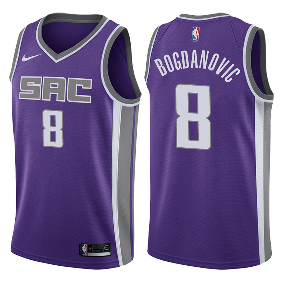 Kings Male Bogdan Bogdanovic #8 2017-18 Icon Purple Jersey