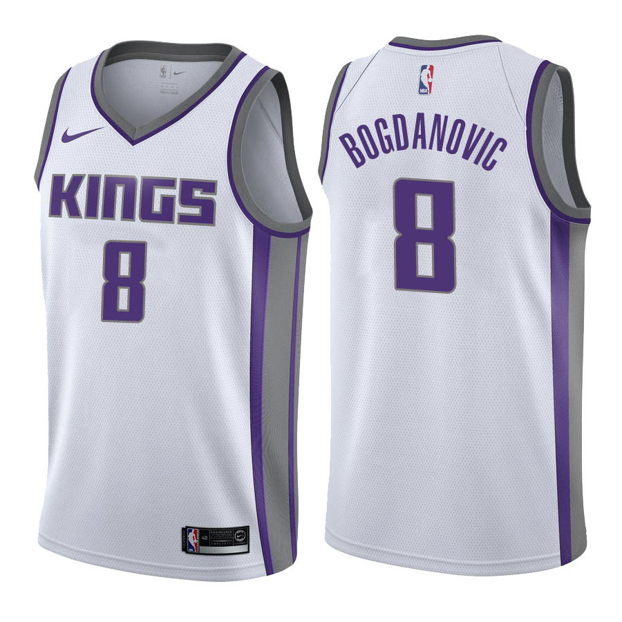 Kings Male Bogdan Bogdanovic #8 Association White Jersey