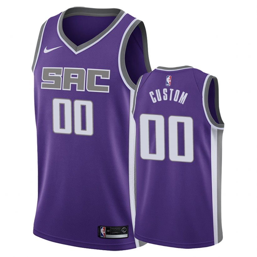 Kings Male Custom #00 Icon Purple Jersey