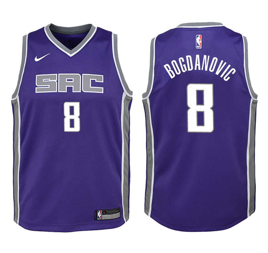 Kings Youth Bogdan Bogdanovic #8 2017-18 Icon Purple Jersey