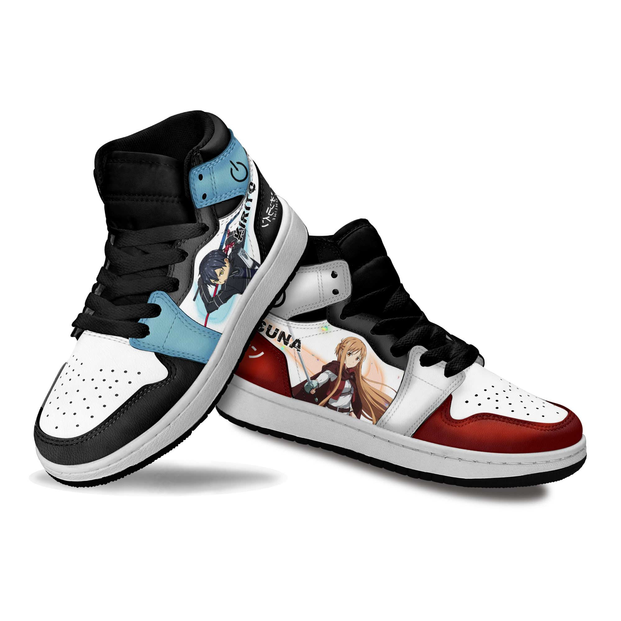 Kirito and Asuna Kids Sneakers Custom Sword Art Online Anime Shoes For Kids
