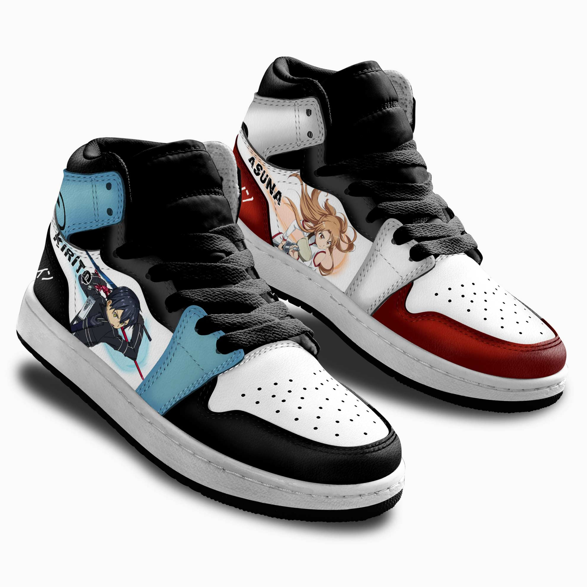 Kirito and Asuna Kids Sneakers Custom Sword Art Online Anime Shoes For Kids