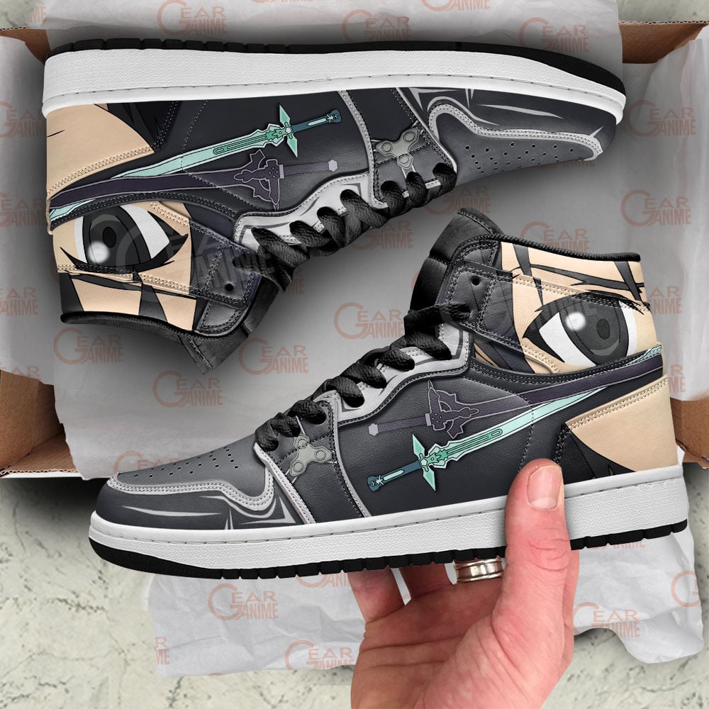 Kirito JD1s Sneakers Sword Art Online Anime Shoes, Air Jordan Hightop
