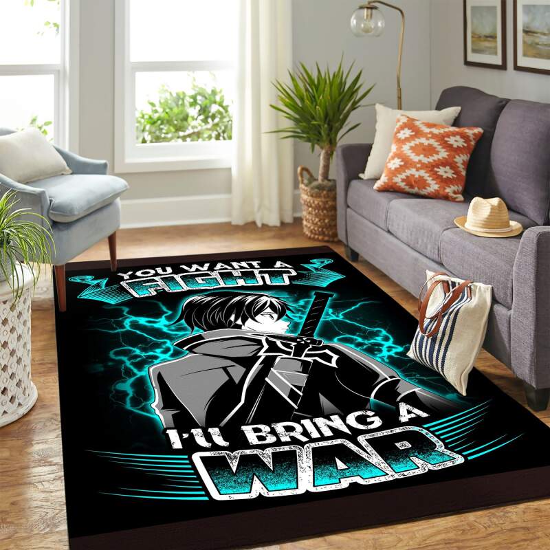 Kirito Sao Bring War Anime Carpet Floor Area Rectangle Rug