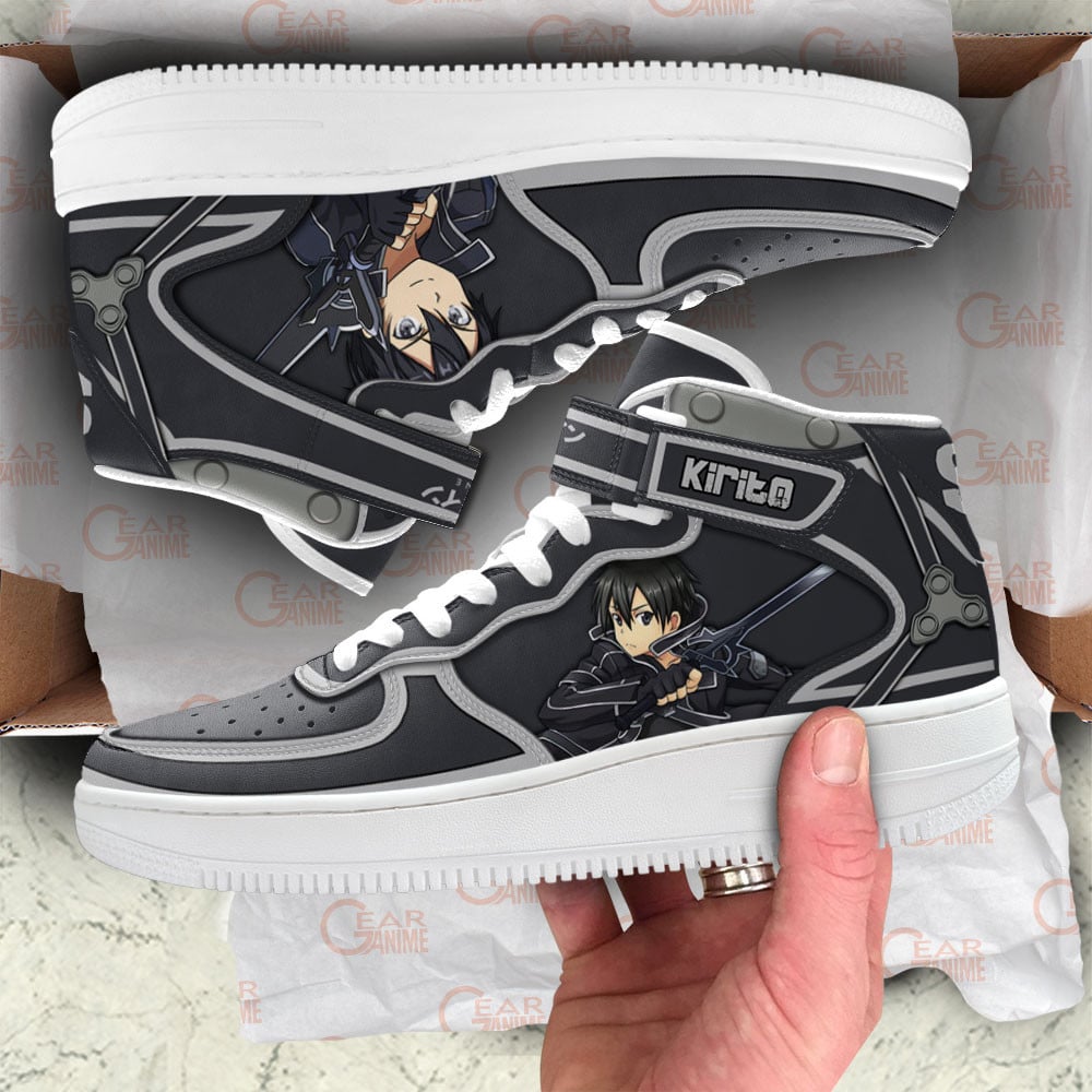 Kirito Sneakers Air Mid Custom Sword Art Online Anime Shoes