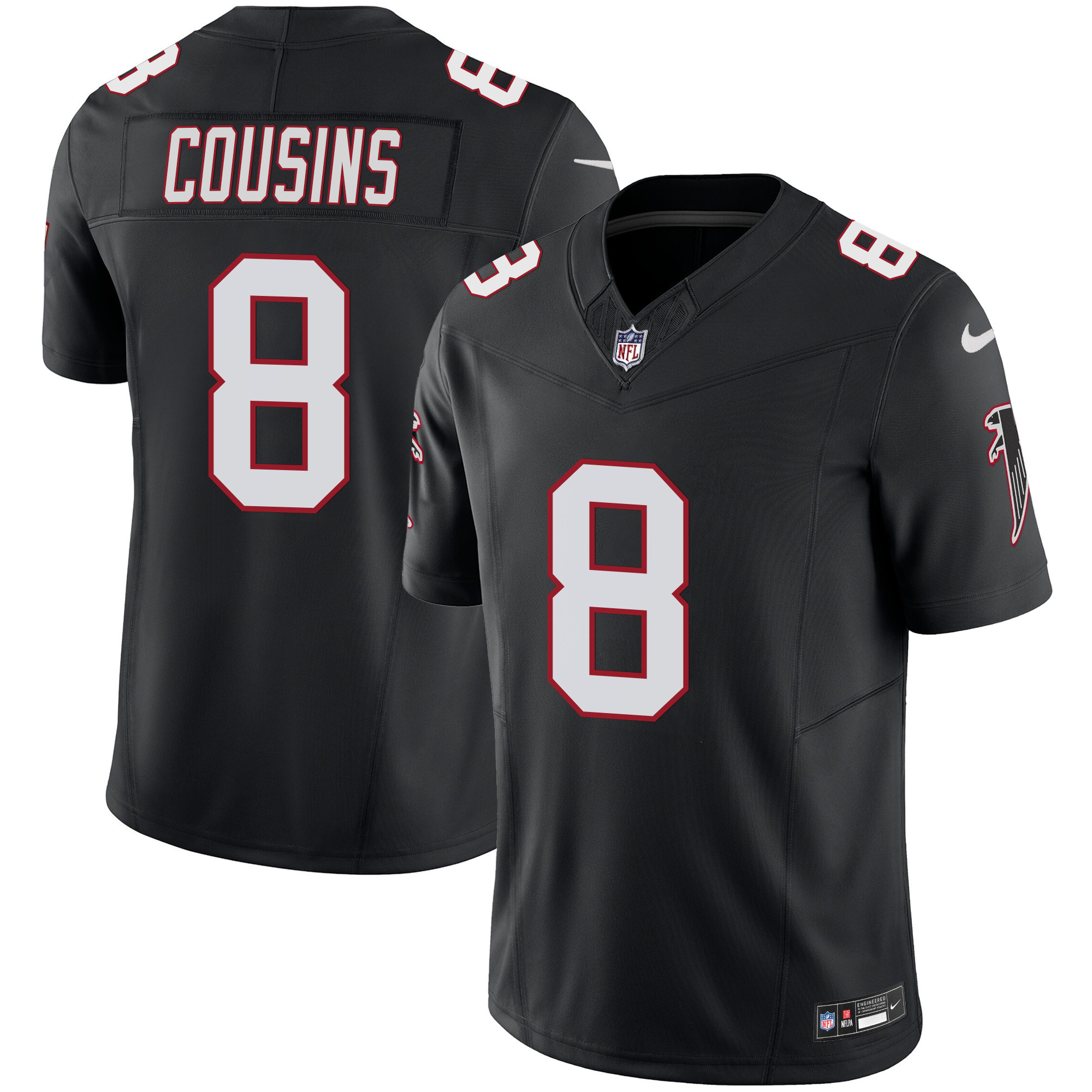 Kirk Cousins Atlanta Falcons Vapor Limited Black Jersey - All Stitched