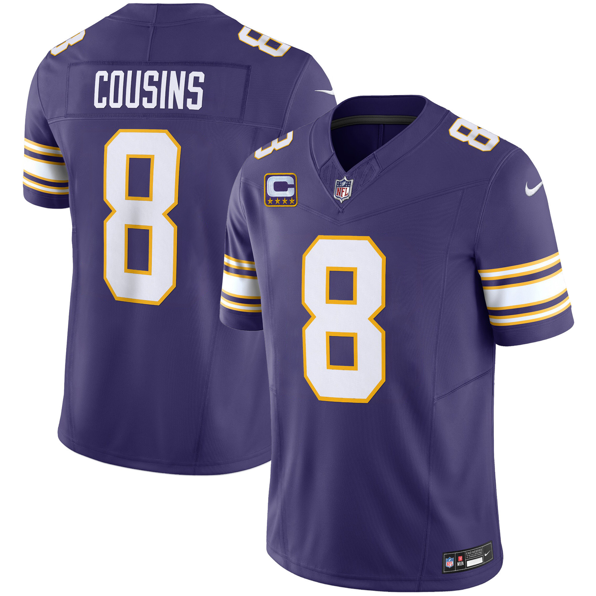 Kirk Cousins Men's Minnesota Vikings Classic Limited Purple Jersey - All Stitched