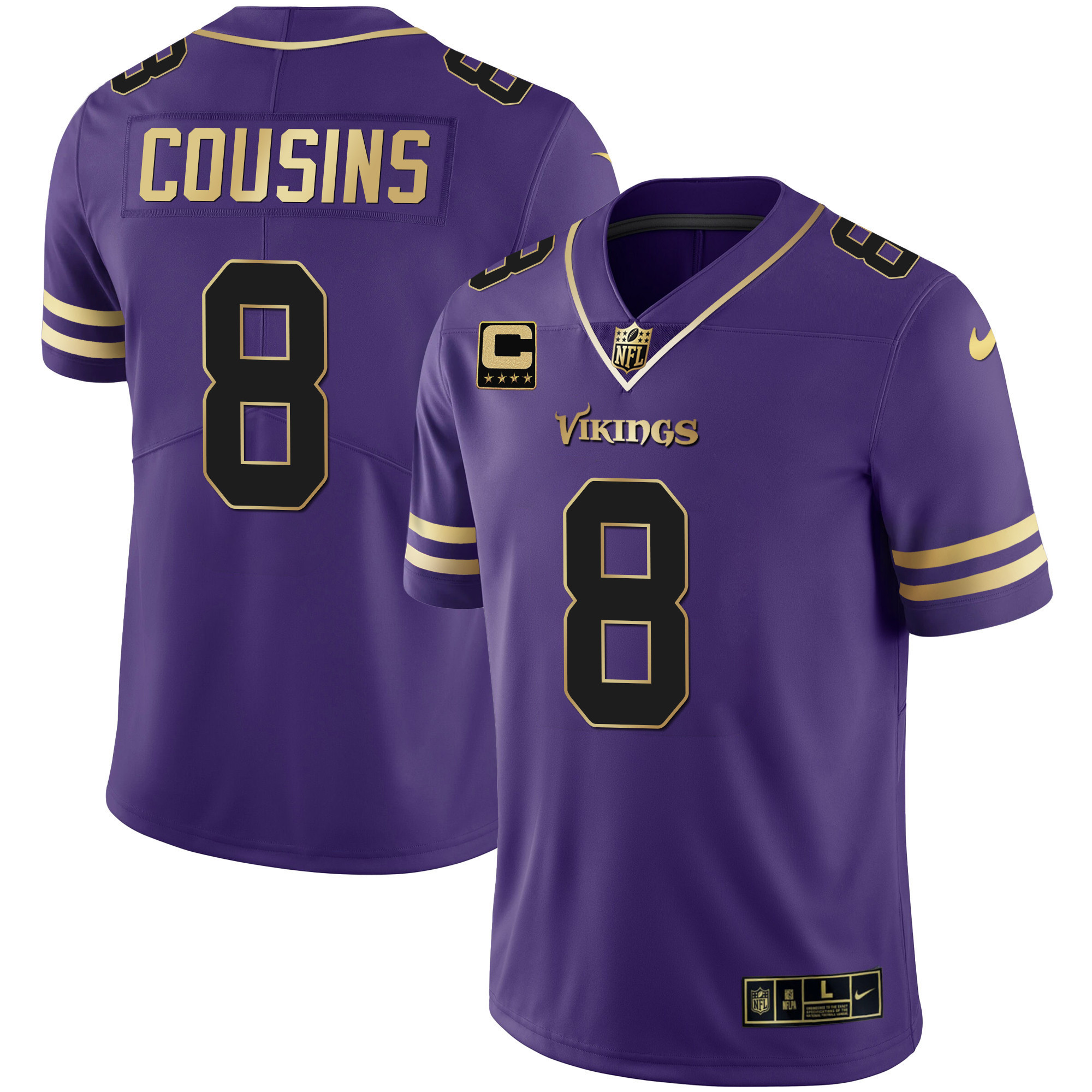 Kirk Cousins Men's Minnesota Vikings Purple Gold Vapor Jersey - All Stitched