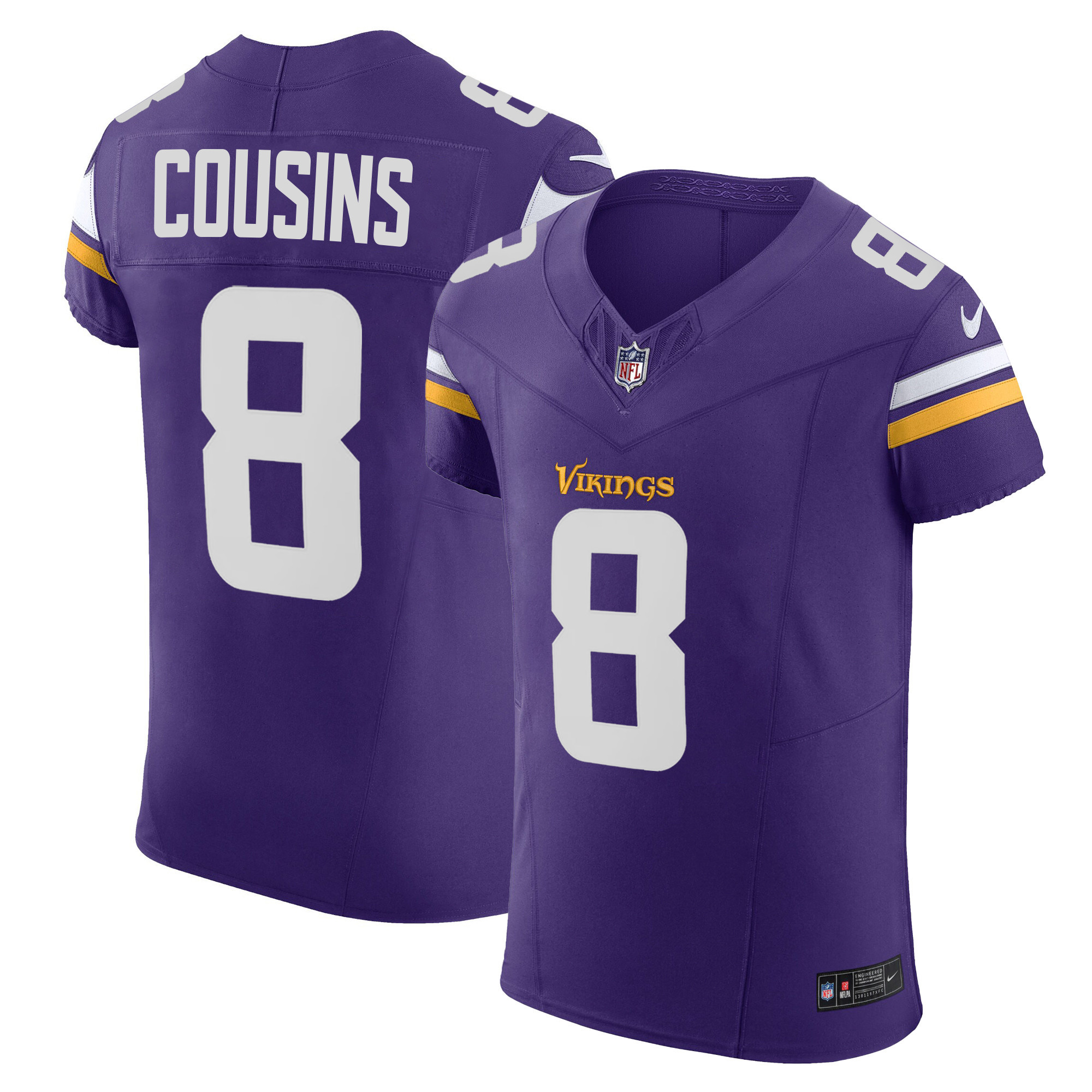 Kirk Cousins Men's Minnesota Vikings Vapor Elite Purple Jersey - All Stitched