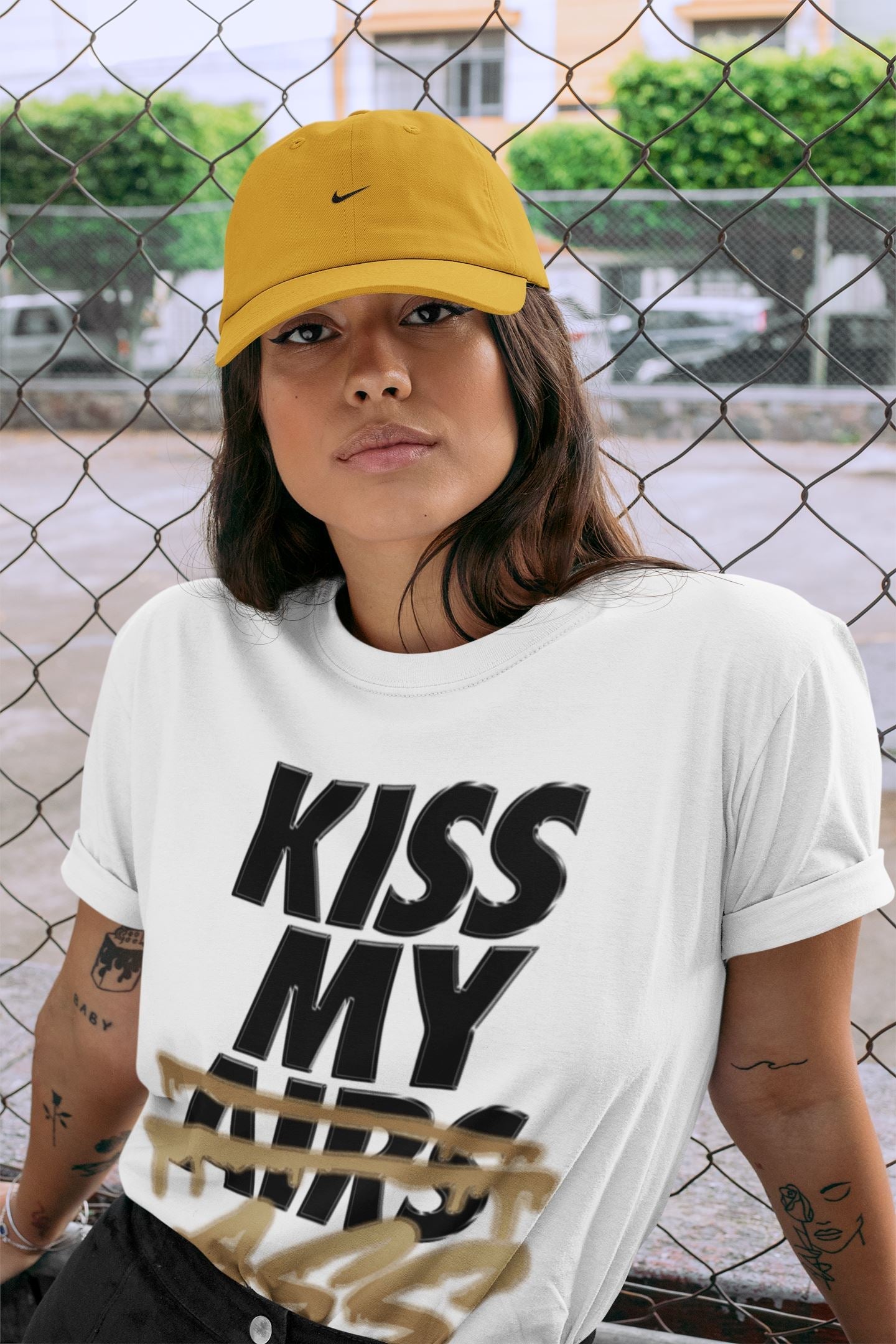 Kiss My Ass Unisex Sweater – Air Jordan 1 Black Metallic Gold, Sneakers Matching Sweater