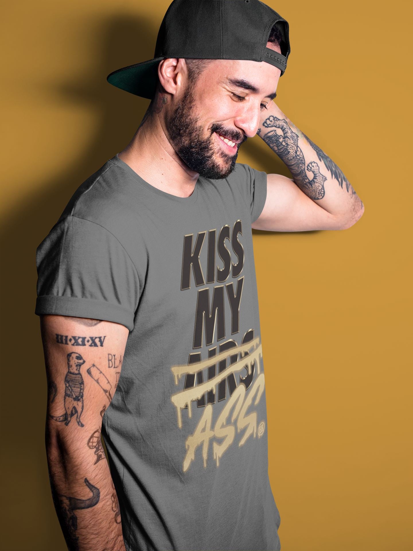 Kiss My Ass Unisex Sweater – Air Jordan 1 Black Metallic Gold, Sneakers Matching Sweater