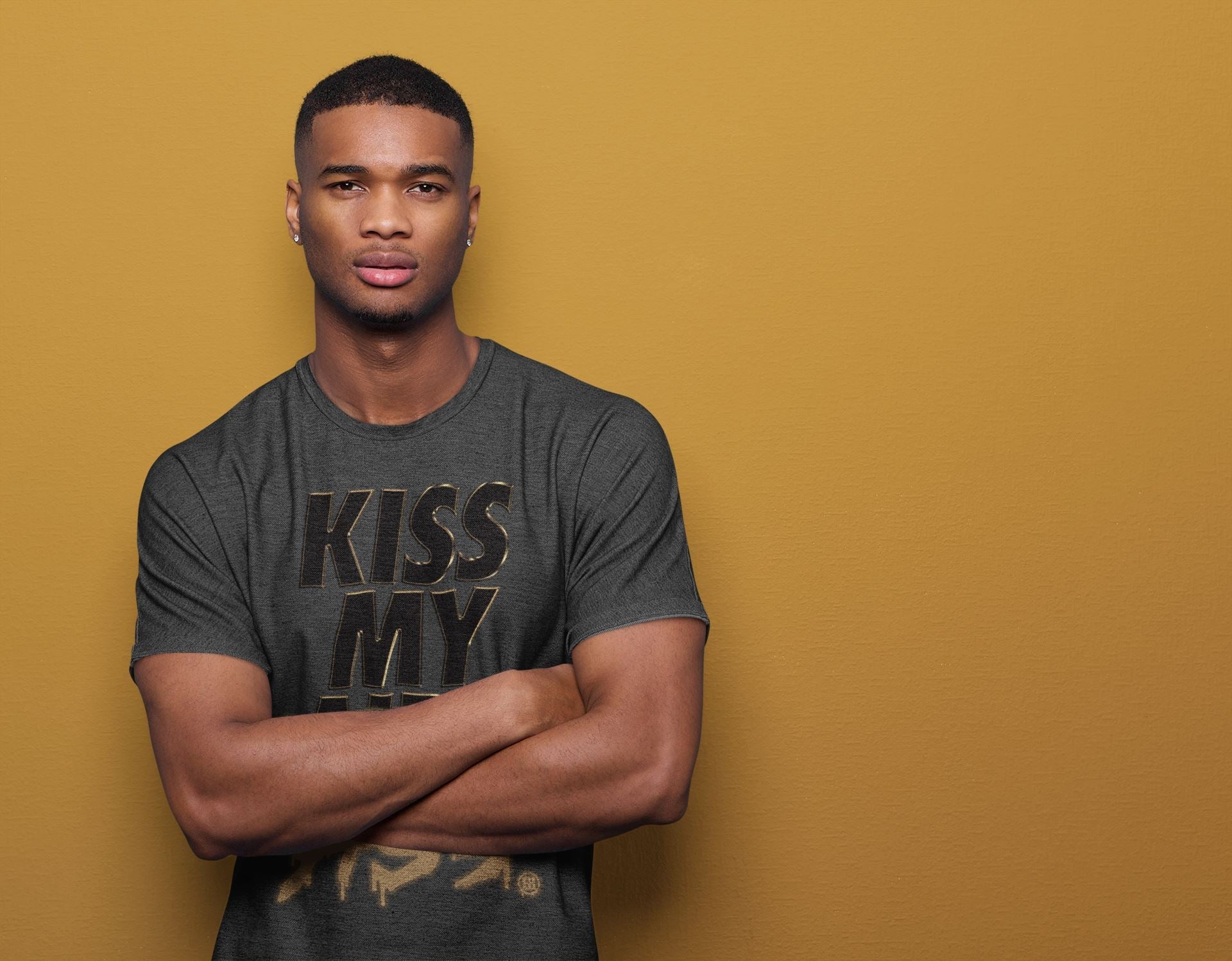 Kiss My Ass Unisex Sweater – Air Jordan 1 Black Metallic Gold, Sneakers Matching Sweater