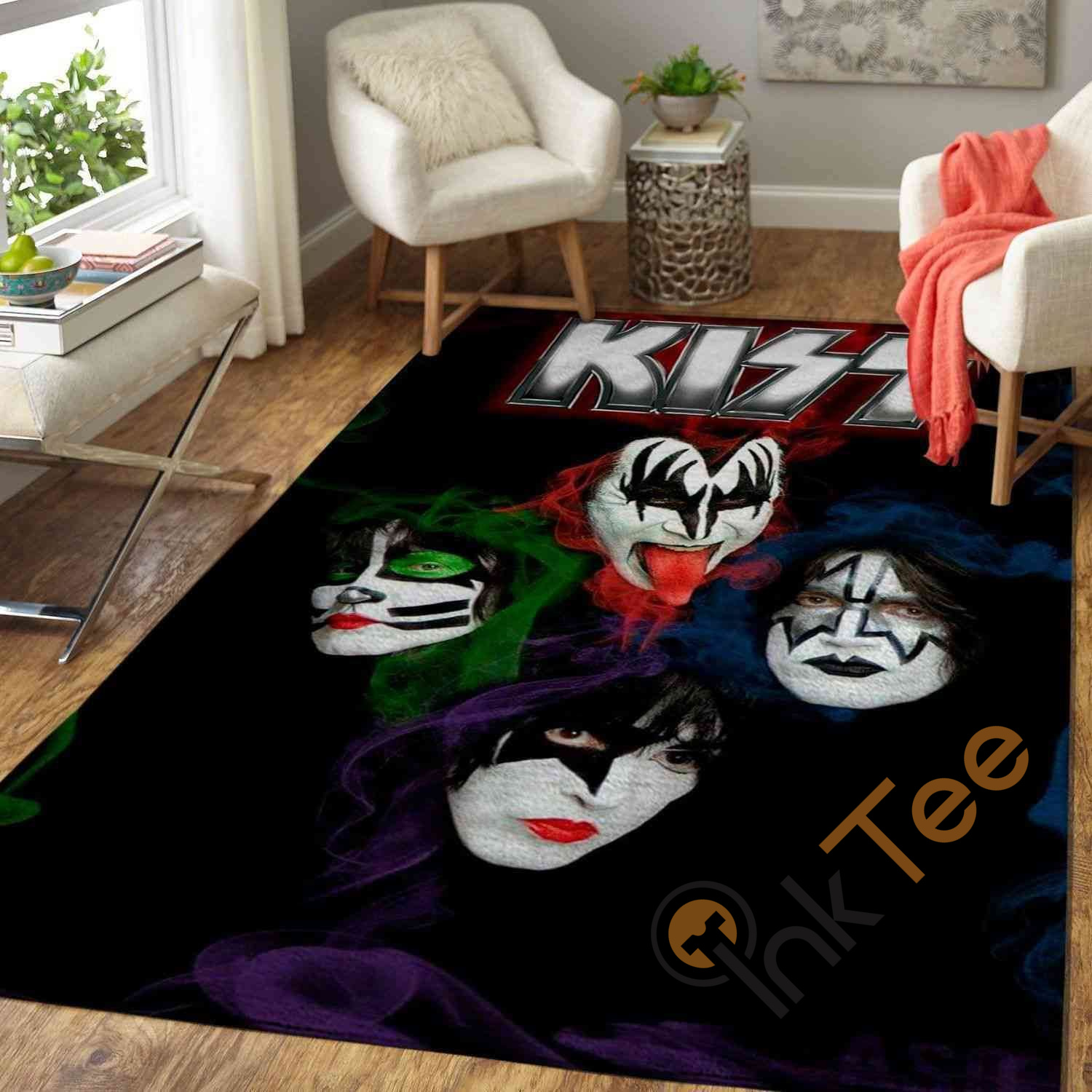 Kiss Rock Band Area Rectangle Rug