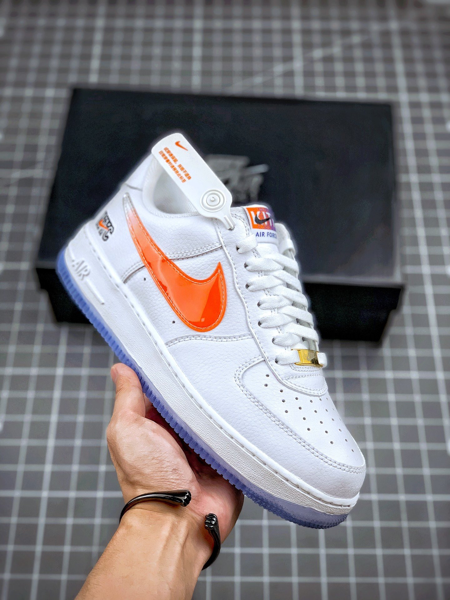 Kith x Nike Air Force 1 Low “NYC” White/Rush Blue-White-Brilliant Orange