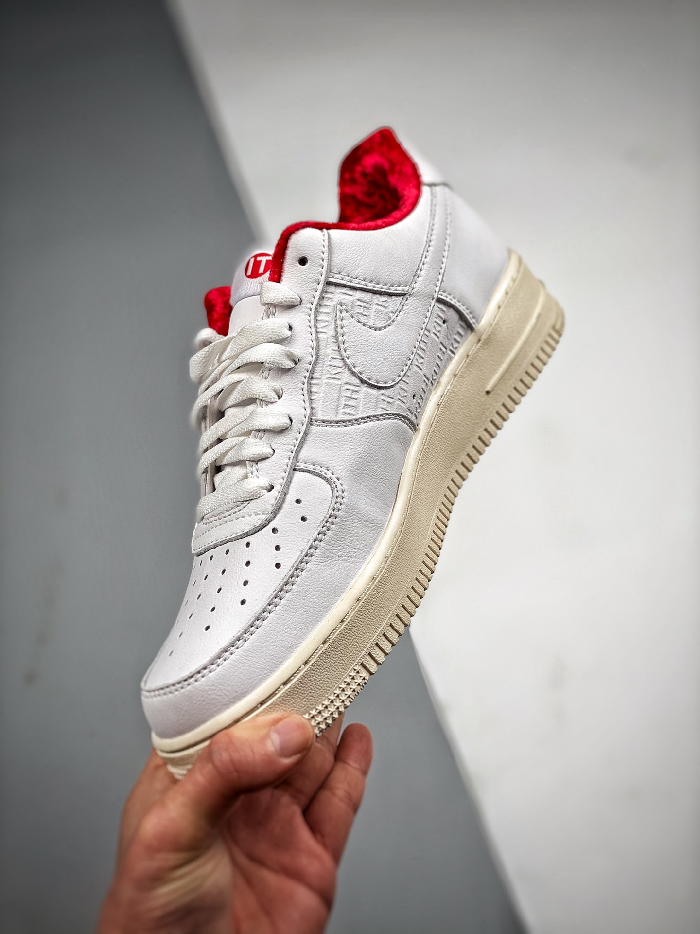 Kith x Nike Air Force 1 Low White/University Red-Metallic Gold For Sale