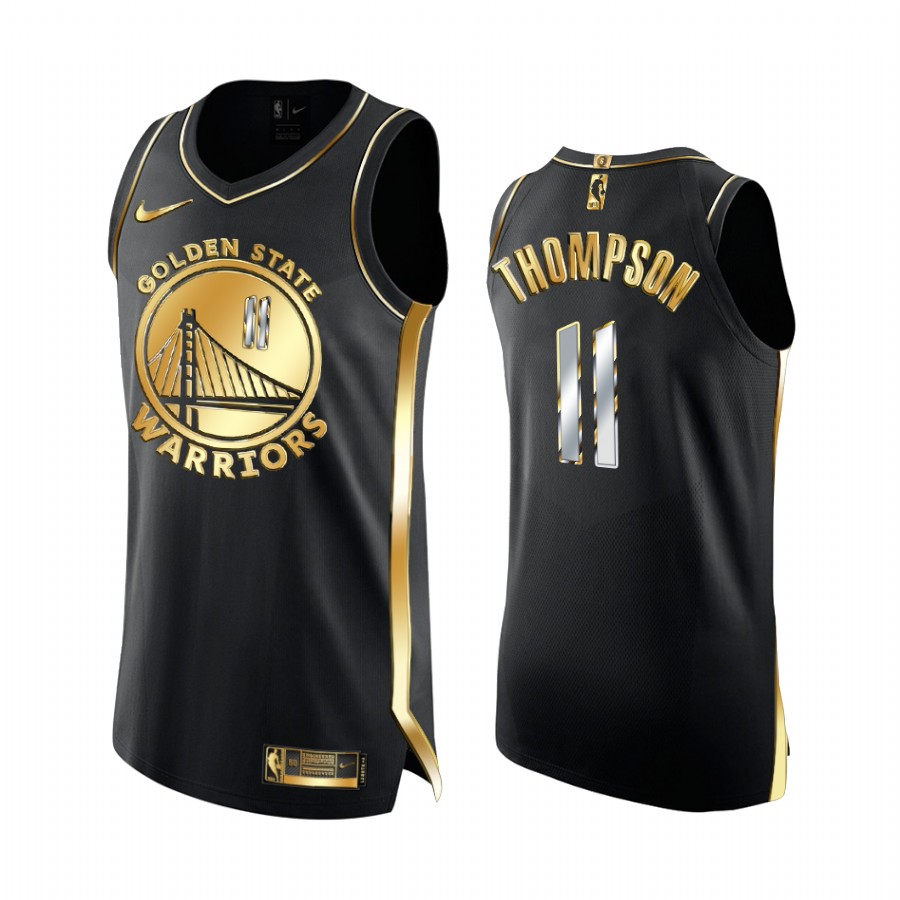 Klay Thompson Golden State Warriors 2020-21 Black Golden Edition Jersey 6X Champs