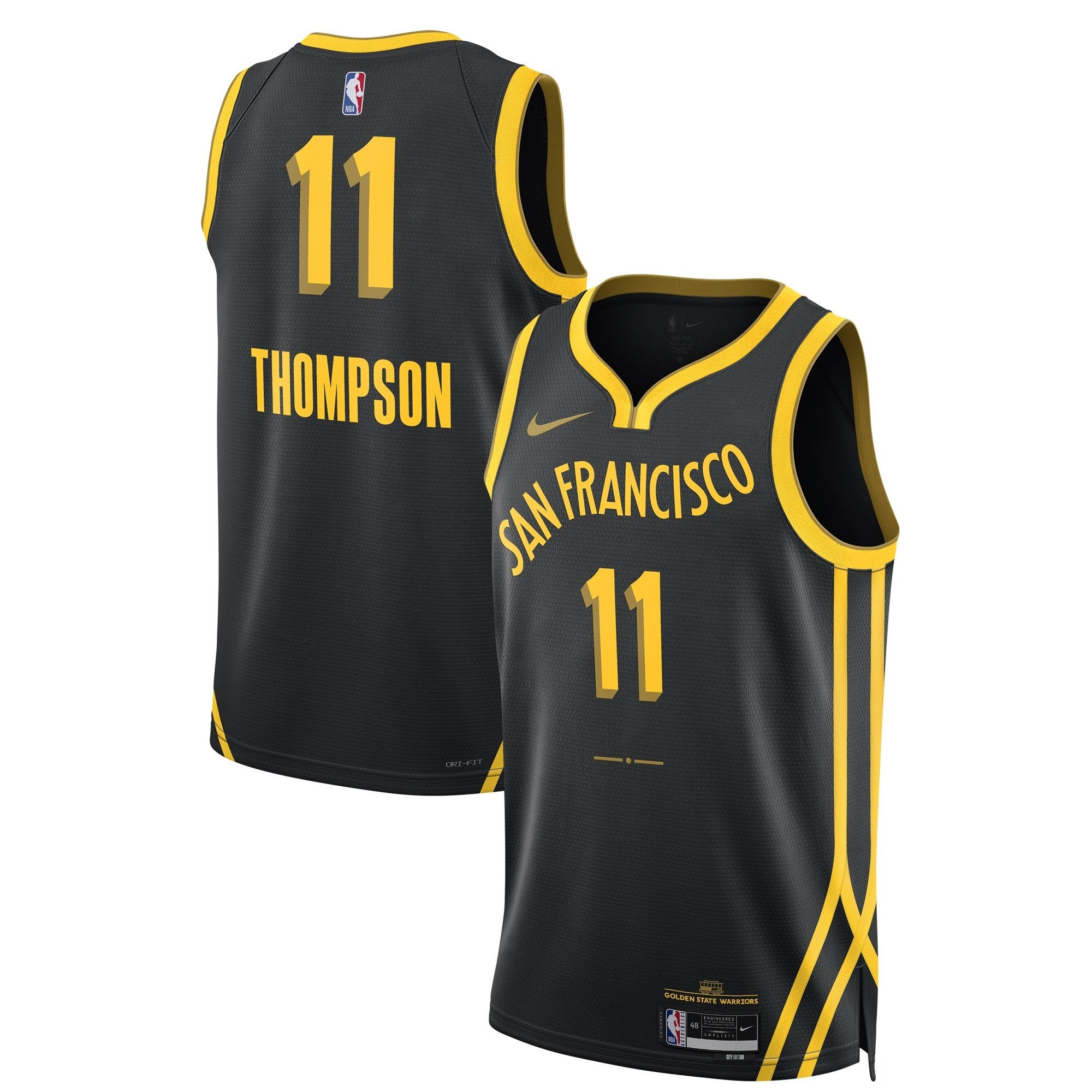 Klay Thompson Golden State Warriors 2023/24 Swingman City Edition Black Jersey - All Stitched