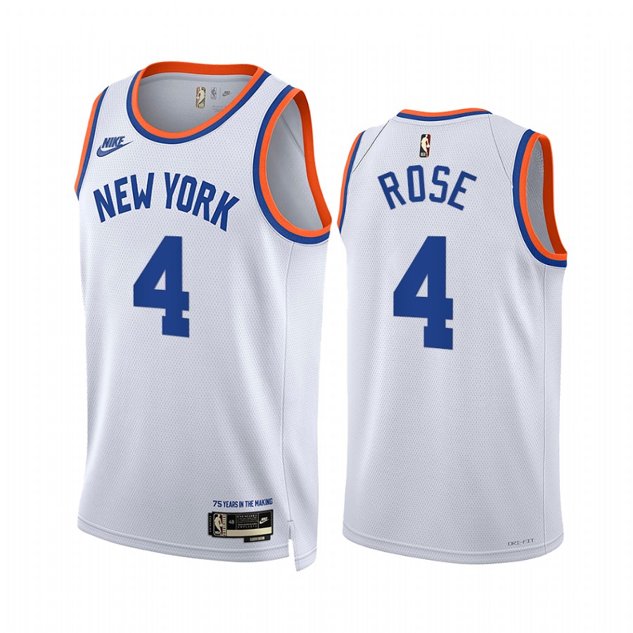 Knicks Derrick Rose White Year Zero 2021-22 Classic Edition #4 Jersey