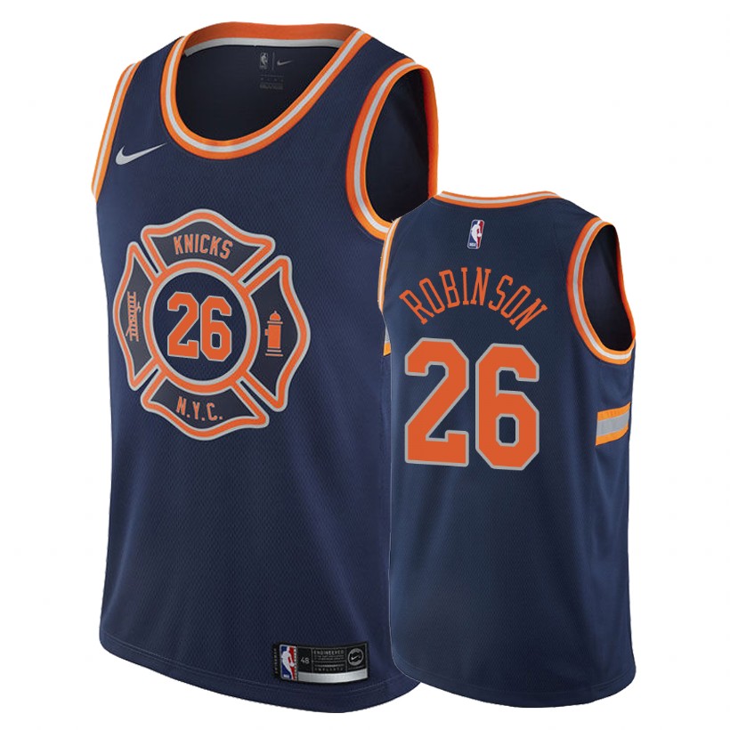 Knicks Male Mitchell Robinson #26 City Navy Jersey