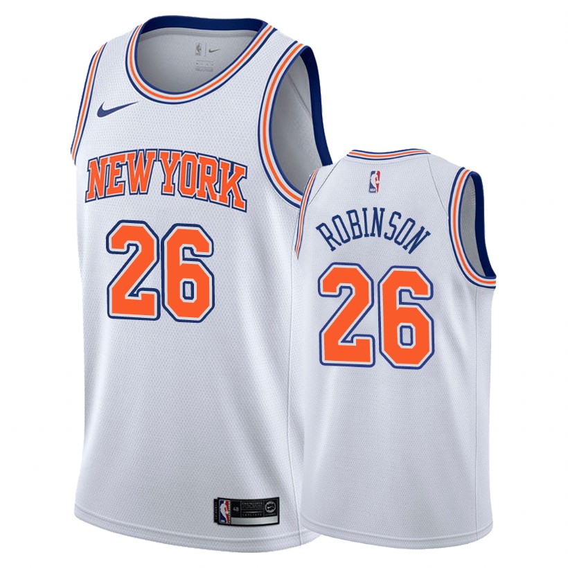 Knicks Male Mitchell Robinson #26 Statement White Jersey