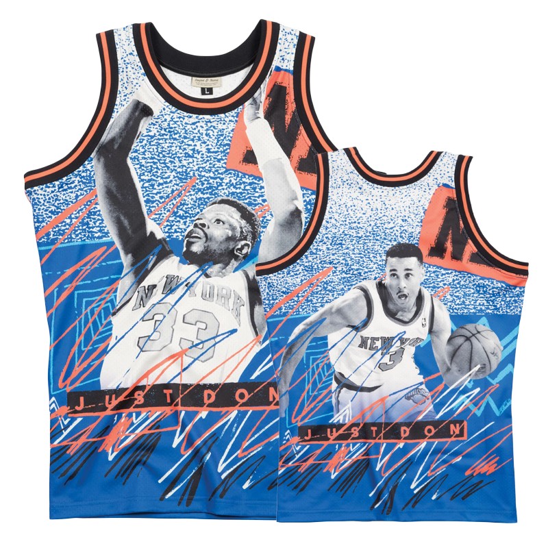 Knicks Men's Patrick Ewing #33 All-Star Image Jersey - Blue