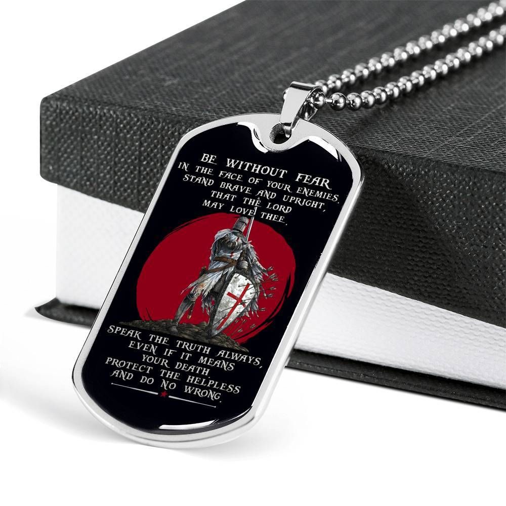 Knight Templar – Be Without Fear – English – Black – Military Ball Chain