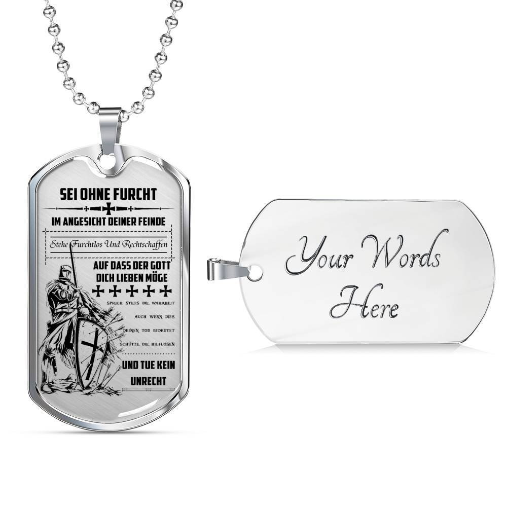 Knight Templar – Be Without Fear – German – Military Ball Chain
