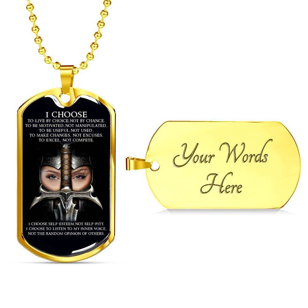 Knight Templar – I Choose – English – Black – Military Ball Chain