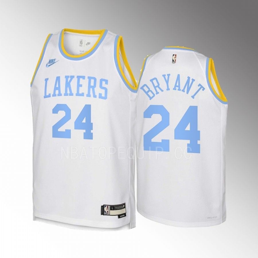 Kobe Bryant 24 Los Angeles Lakers 2022-23 Classic Edition White Youth Jersey – Swingman