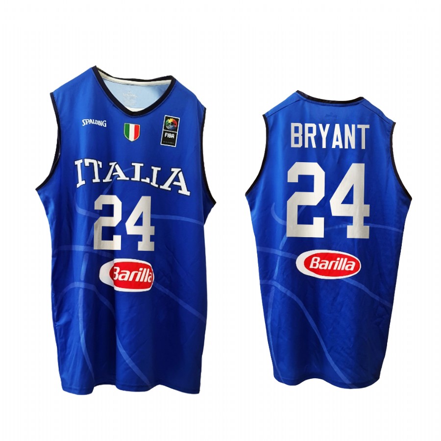 Kobe Bryant Italy Team #24 Blue Olympic Retired number Jersey