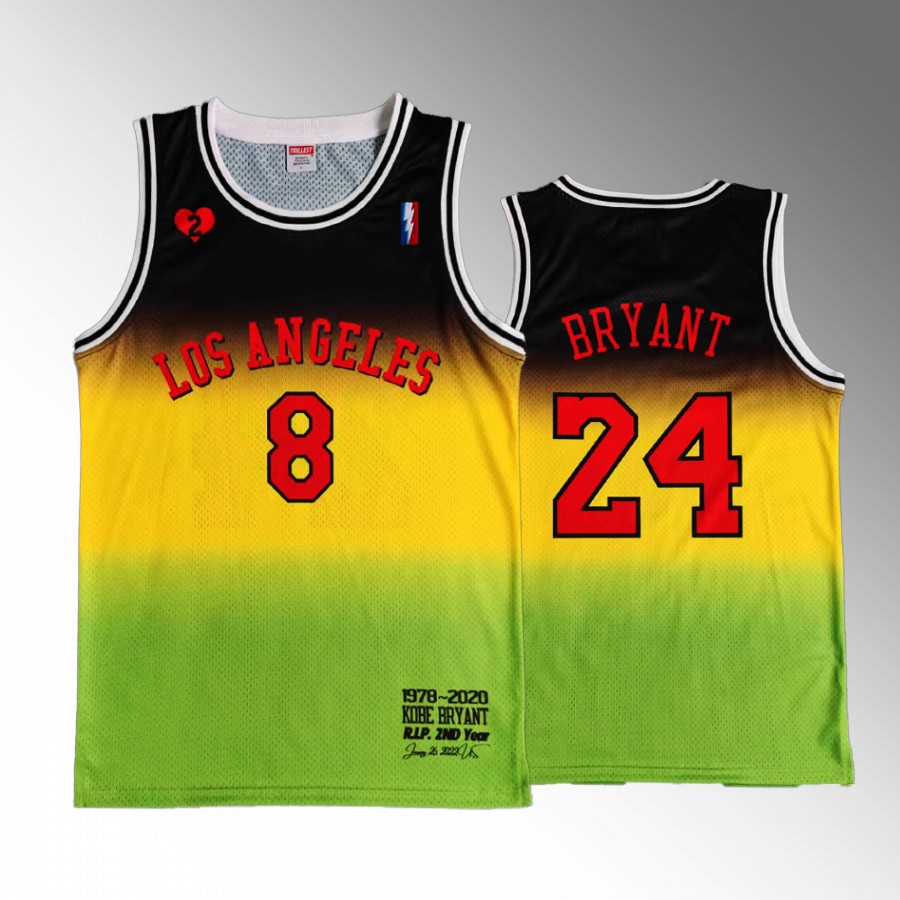 Kobe Bryant LA Lakers Night 8/24 Gold Jersey Fashion