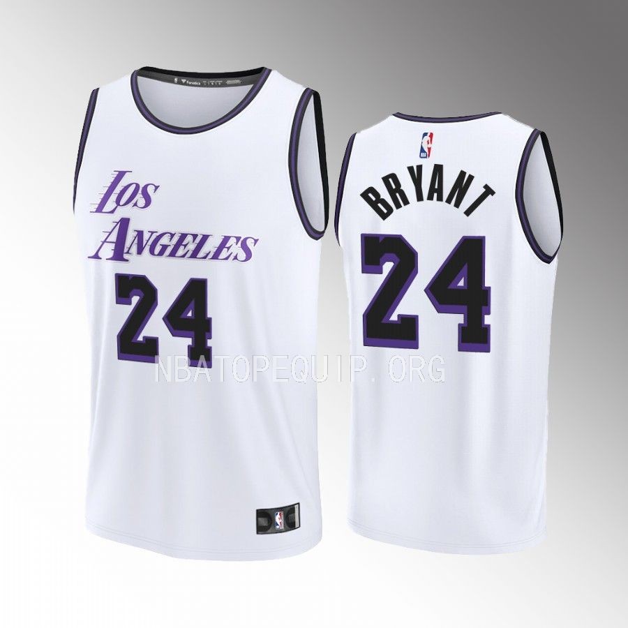 Kobe Bryant Lakers #24 White Jersey Fast Break Fastbreak 2022-23 City Edition