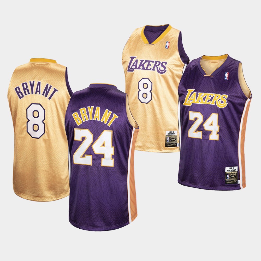 Kobe Bryant Lakers Reversible Purple Gold Jersey Special Edition