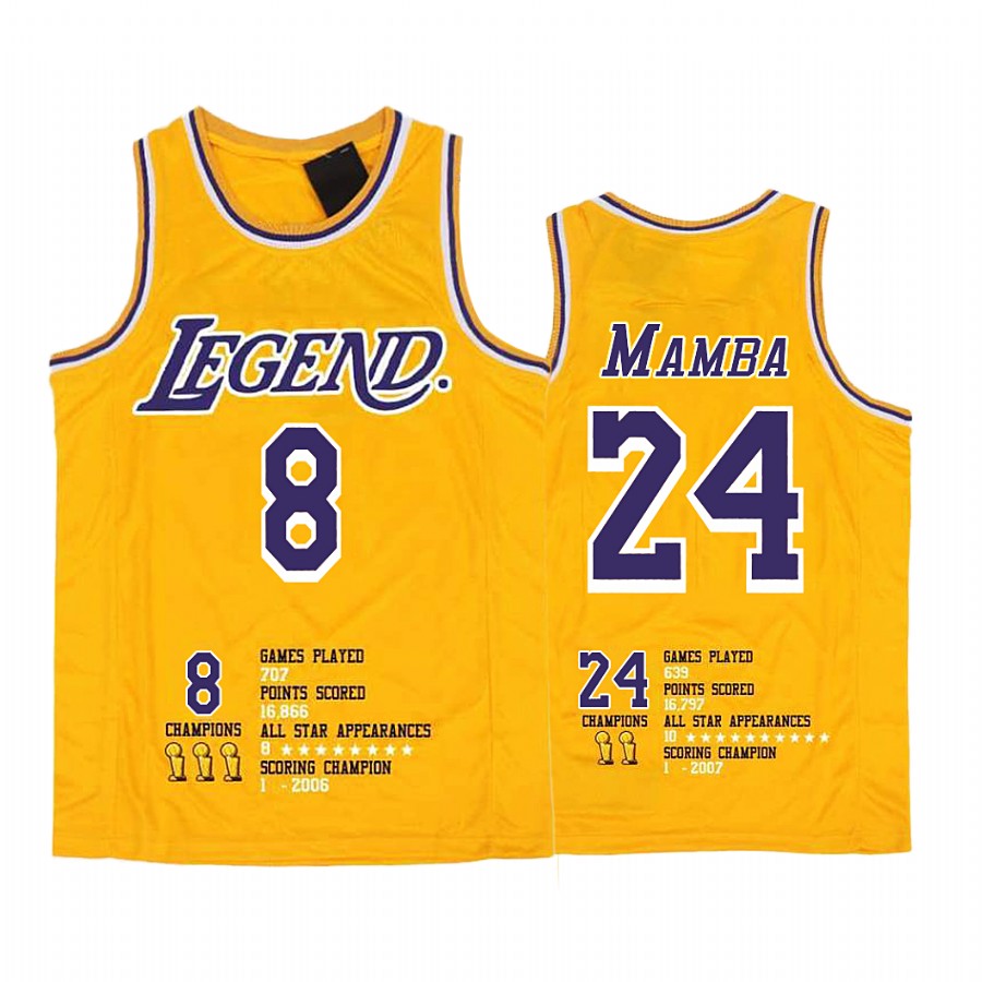 Kobe Bryant Mamba 1st Anniversary Special Gold Jersey Lakers