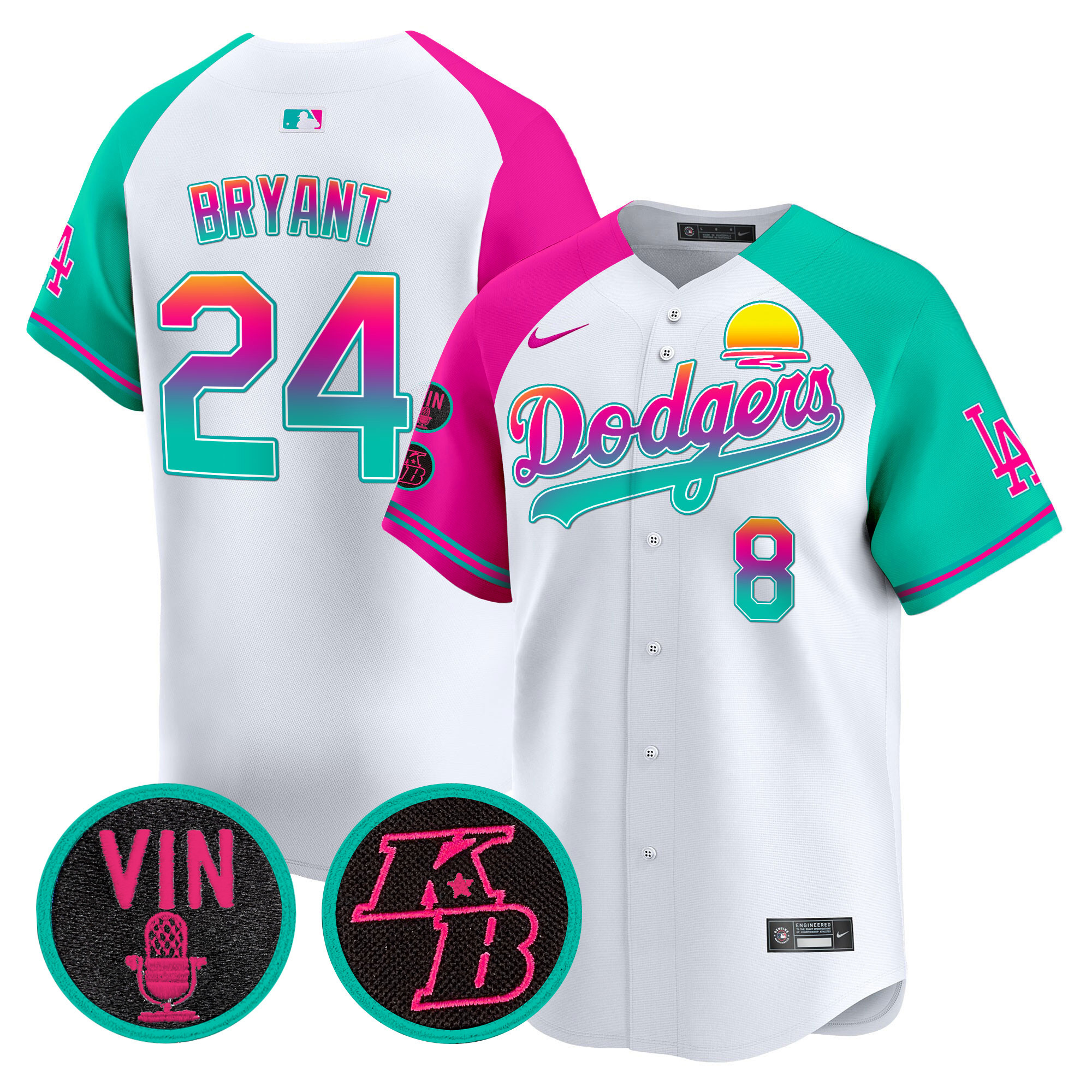 Kobe Bryant Men's Los Angeles Dodgers 2024 Los Angeles City Style Vapor Premier Limited V2 Alternate Jersey - All Stitched